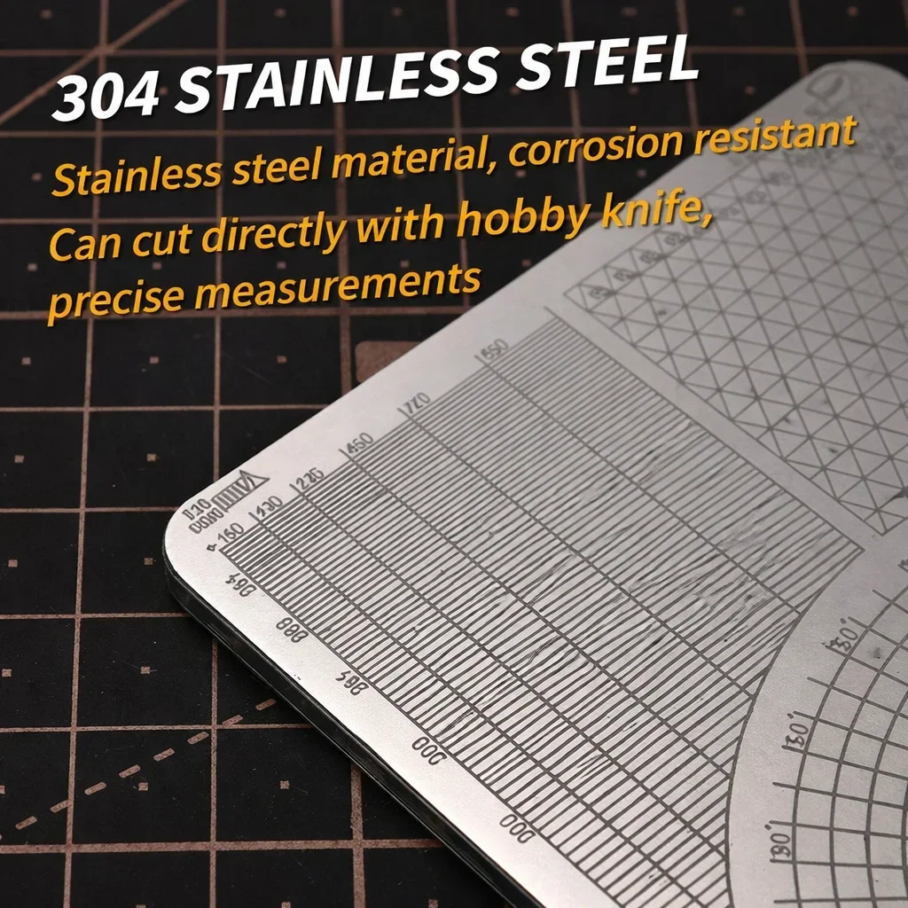 MSWZ MS099 Double Sided Cutting Mat for Model, Stainless Steel PVC Masking Tape Cutter Board Gundam Tool