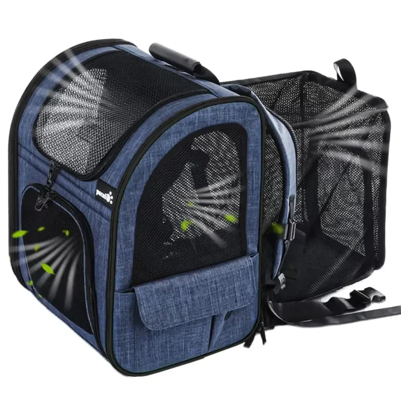 Breathable Mesh Pet Carrier Backpack for Cats and Dogs Expandable Travel Bag Airline Approved Quick Delivery Storage Solution