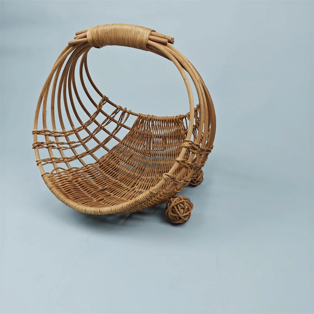 Newborn Bird Nest Posing Prop Newborn Photography Chair Baby Photoshoot Props Basket with Wheel Fotografia Accessories Cribs Bed