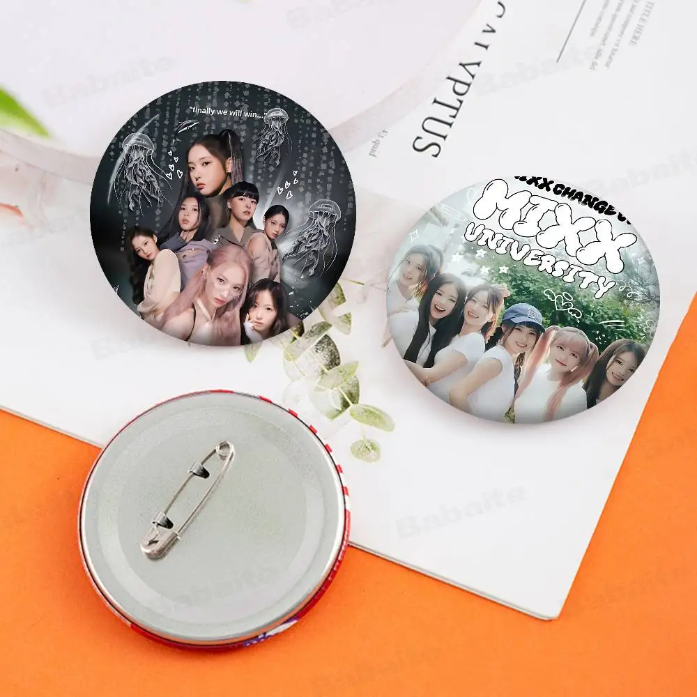 N-NMIXX Kpop Female Singing Group  58mm Handmade Brooch Cartoon Cosplay Badge on Backpack Jewelry Accessories Gifts