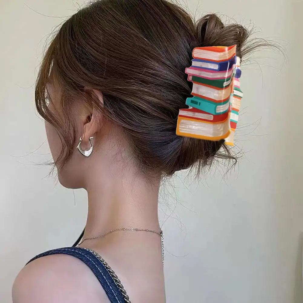 Pinzas para el pelo de regreso a la escuela, pasadores divertidos para el cabello fino, mandíbula para profesores, accesorios bonitos para el cabello para Wom Q0o6