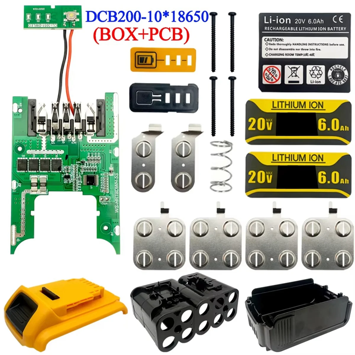 A83Z DCB180 Lithium Battery Box Plastic Case PCB Protection Circuit Board for 18V 20V Li-Ion Battery Housings Shell