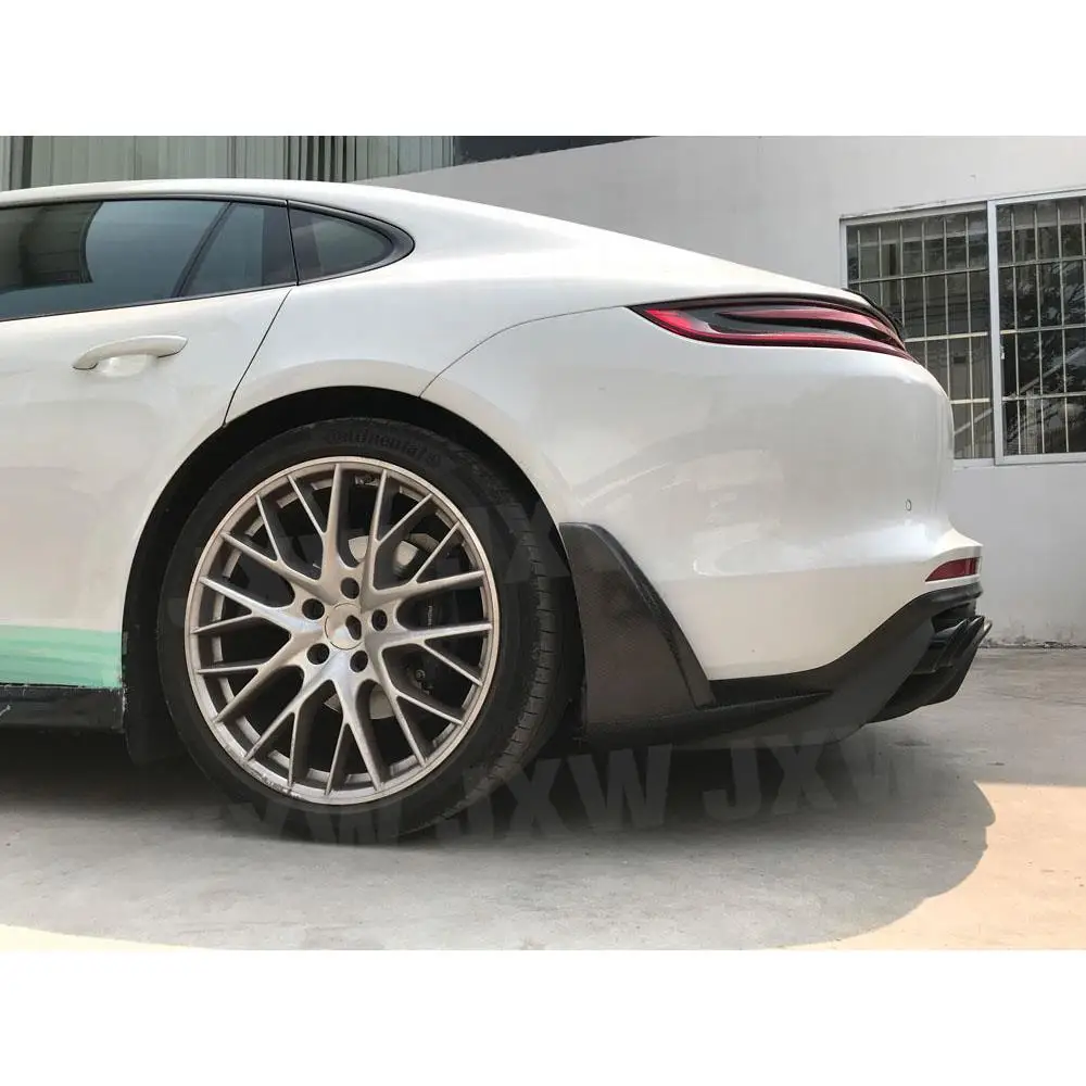 

Dry Carbon Fiber Rear Lip Splitters Flaps Spoiler For Porsche Panamera 971 2017-2019 Forged Carbon Back Bumper Trunk Trim Aprons