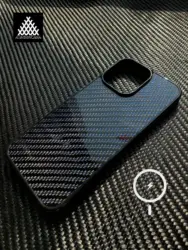 Magnetic Real Blue Color Woven Carbon Fiber Case for iPhone 16 15 14 13 12 11 Pro Max Anti-drop Full Coverage with MagSafe