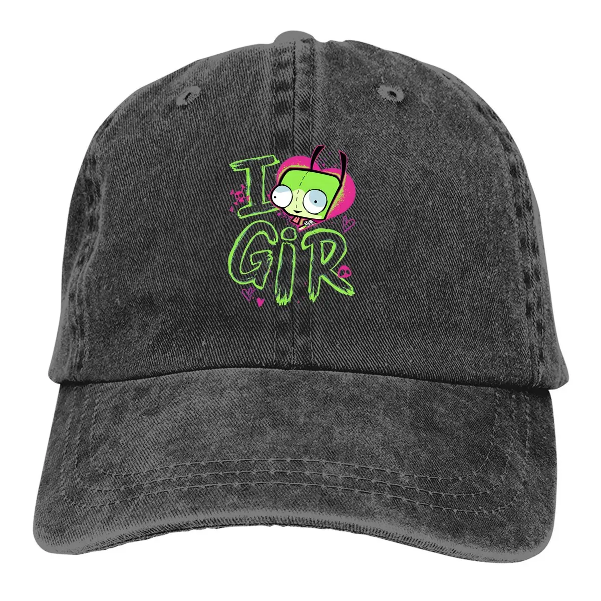 Summer Cap Sun Visor Valentine's Day I Love GIR Hip Hop Caps Invader Zim Cartoon Animation Cowboy Hat Peaked Hats