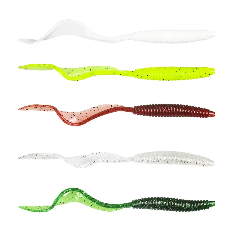 10pcs/Pack 13cm Worm Baits Flexible Long Tail Silicone Earthworm Soft Lure Worms Lifelike Fishing Lure