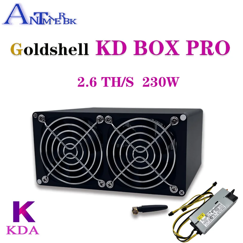 إصدار جديد Goldshell KD BOX Pro 2.6T Hashrate KDA أفضل وأكثر اقتصادا من جهاز تعدين بيتكوين الهليوم Asic