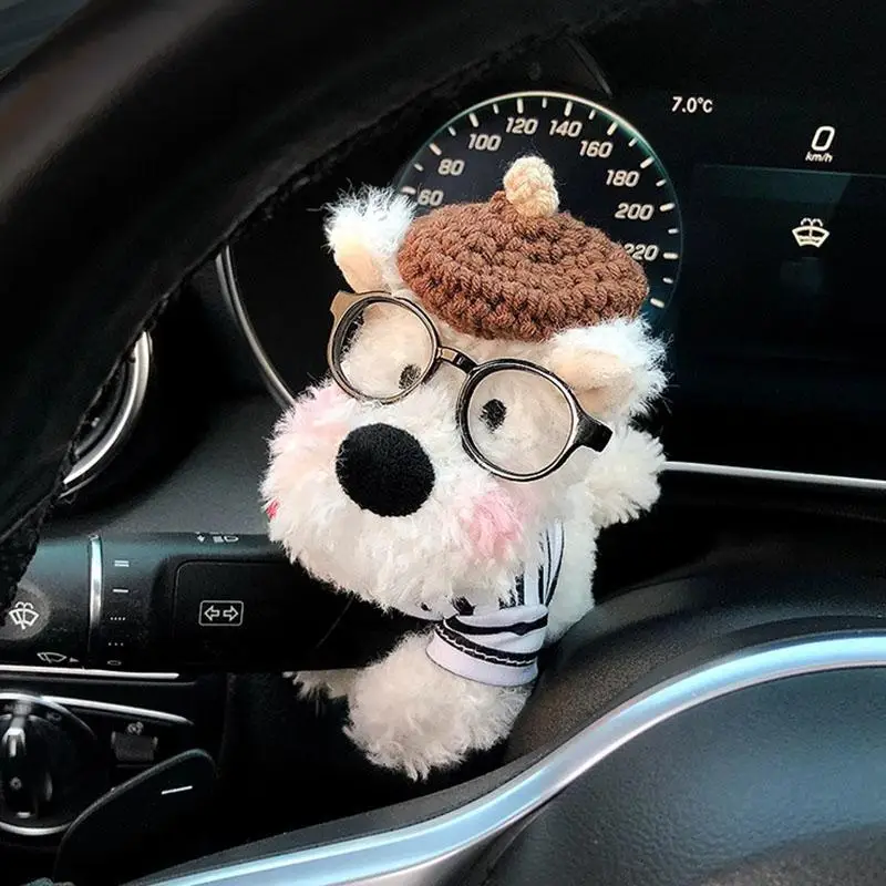 Car Accessory Used For Car Gear Shift Decoration Cute Turn Signal West Highland Dog Wiper Dolls Rearview Mirror Ornament Gift