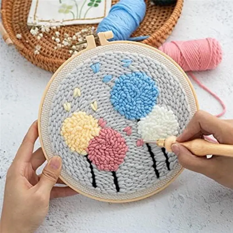 (N21R] Punch Needle Rug Punch Needle Embroidery Punch Needle Set DIY Craft Needlework Punch Needle for Stitching Applique