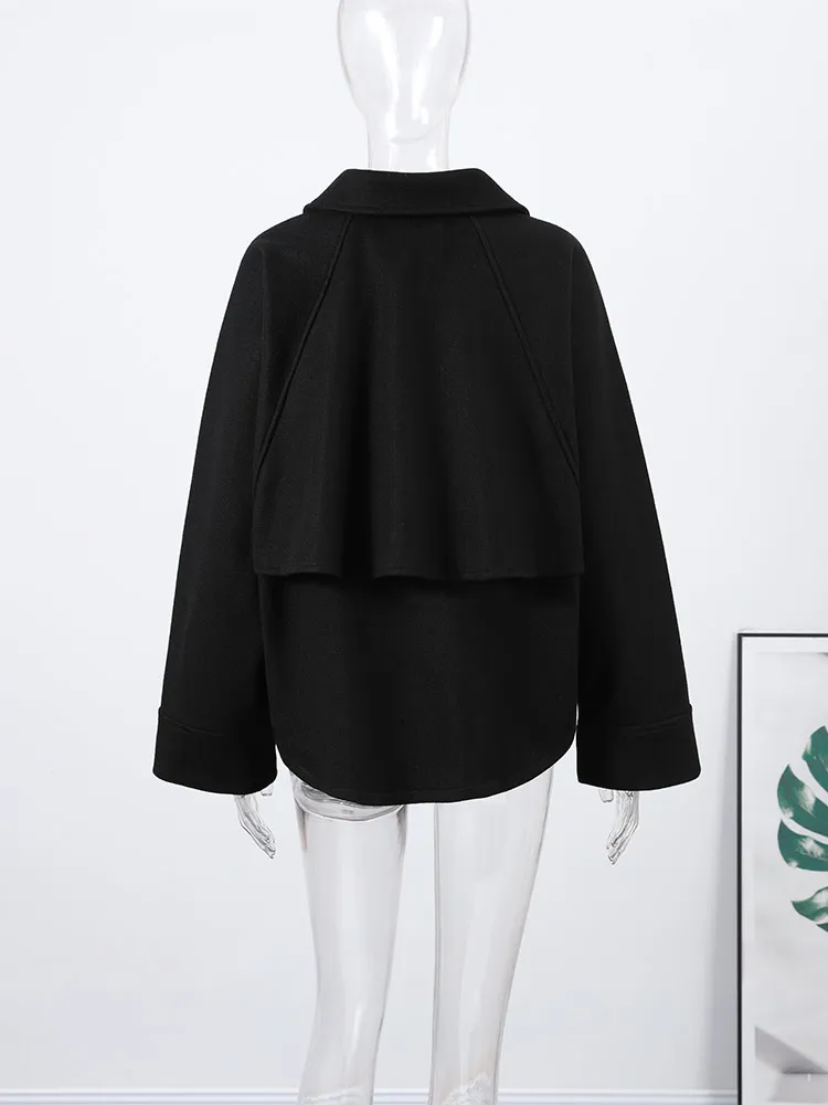 เสื้อแจ็คเก็ตผู้หญิงแบบลำลอง สีดำ ซิป ปกหลวม อุ่นสบาย สำหรับผู้หญิง ฤดูใบไม้ร่วง ฤดูหนาว ปี 2025 เหมาะสำหรับใส่ไปทำงาน