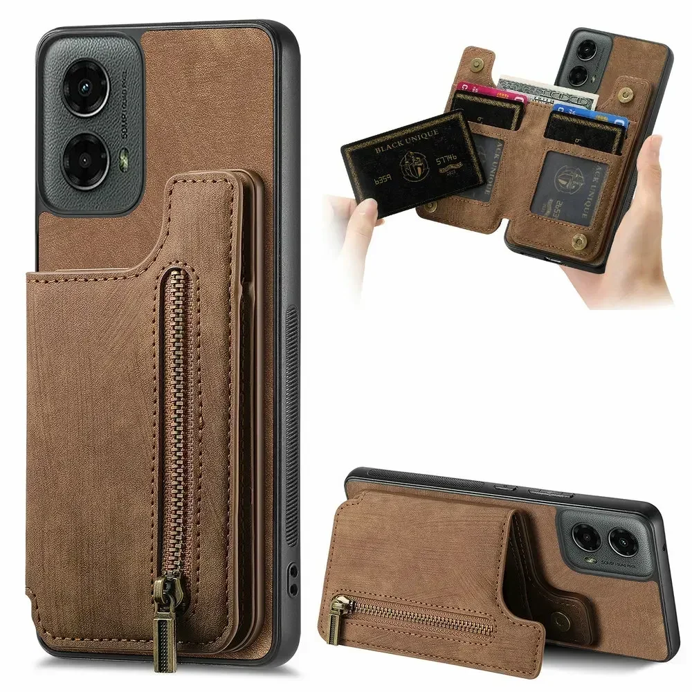 For Motorola Edge50 Fusion 50 Neo 5G 2024 Wallet Case Zipper Leather Card Capa Moto Edge 50 Pro 50Fusion S50 Neo S 50Neo Cover