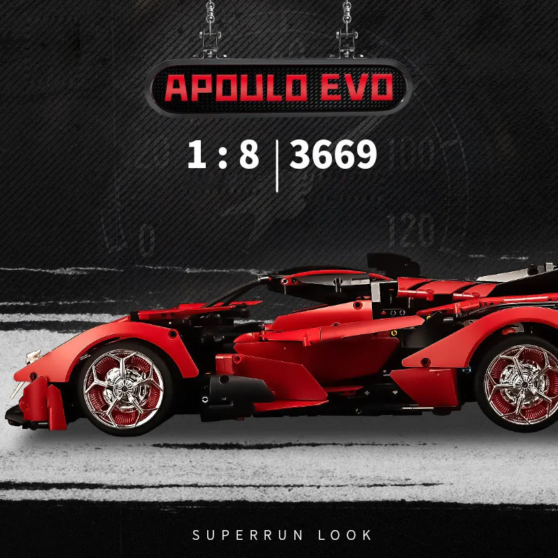 1:8 Metal Red - Apollo EVO Creative Static Model, High-Level Assembly Model, Educational Toy, Ornament, Birthday Gift
