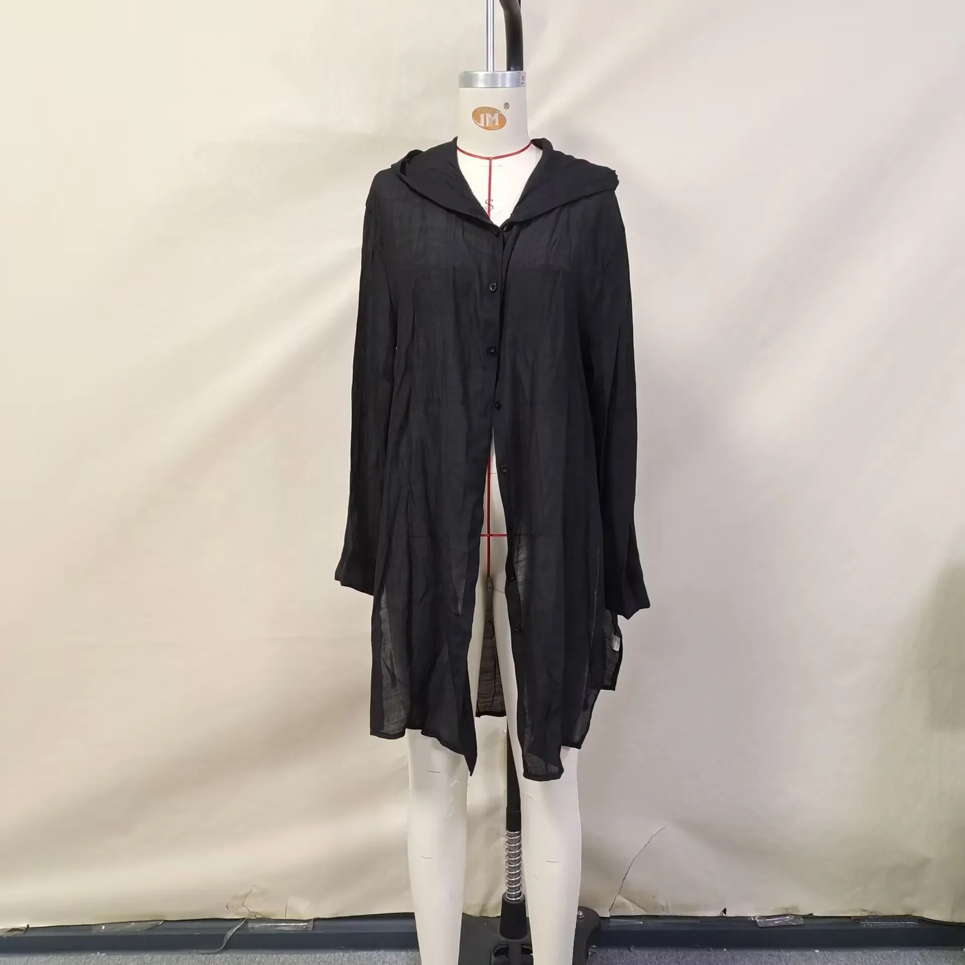 Robe tunique boutonnée à manches longues pour femmes, Cover-up de plage, chemisier surdimensionné, haut, Bikini, maillot de bain