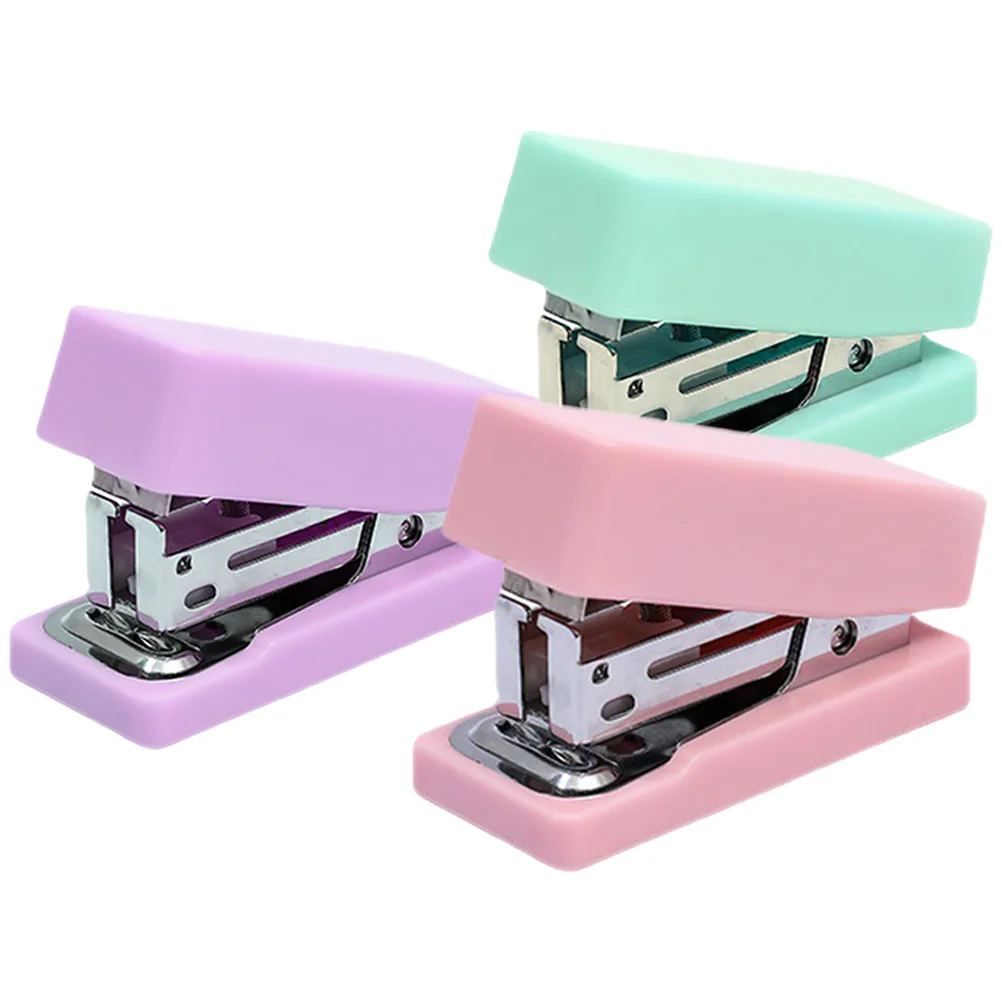 3pcs Mini Metal Portable For Desk Office Home School Small Paper Stapler Compact Handheld Stapler Classroom Teacher