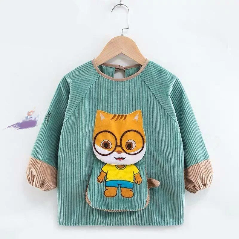 

Thiened Long Sve Baby Apron Waterproof Dir Proof Autumn Winter Children Outerwear Faionable Eating Clothes for Babies