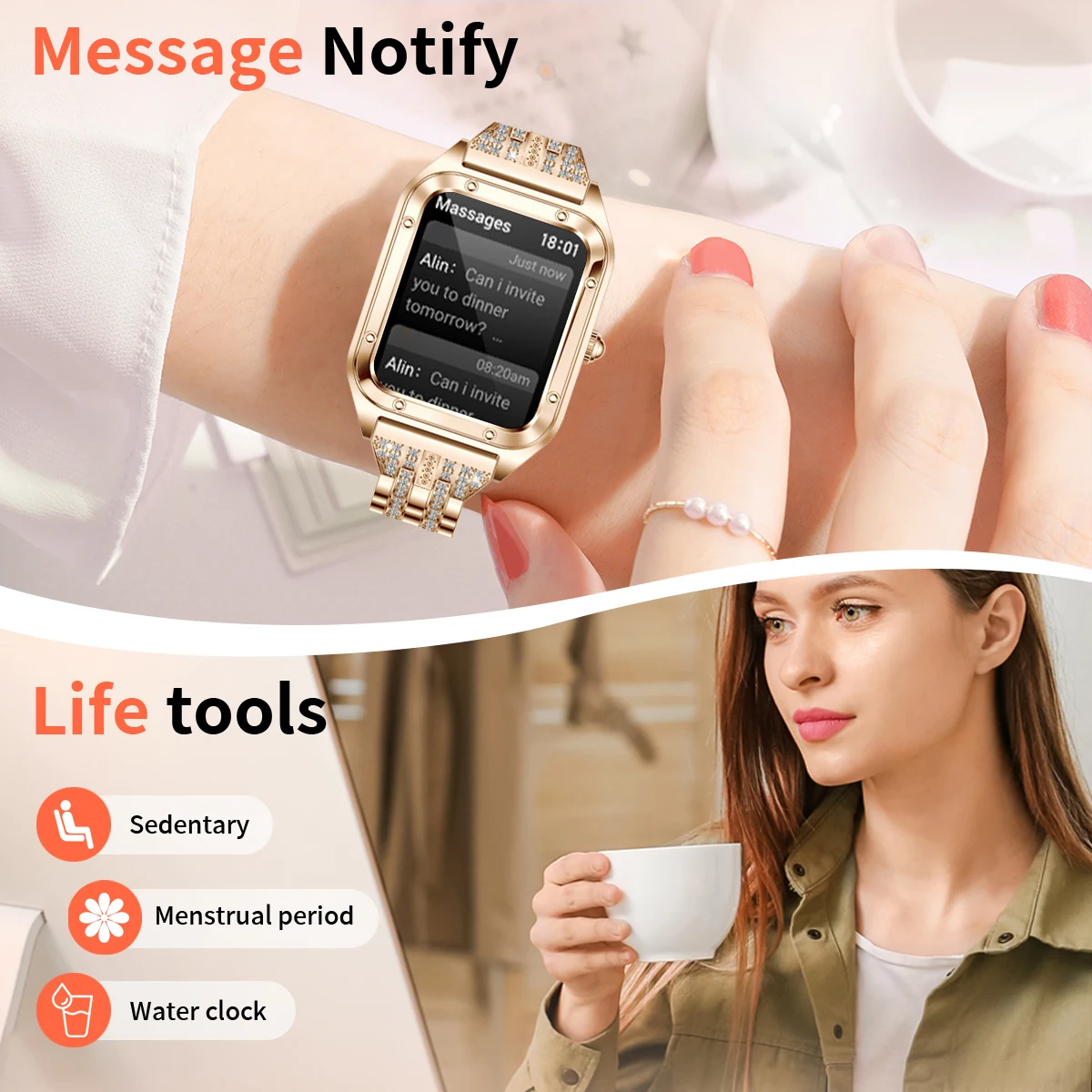 LIGE Smart Watch Woman Outdoor Bluetooth Call Waterproof Ladies Smartwatch Sport Fitnes AI Voice Control Full Touch Bracelet