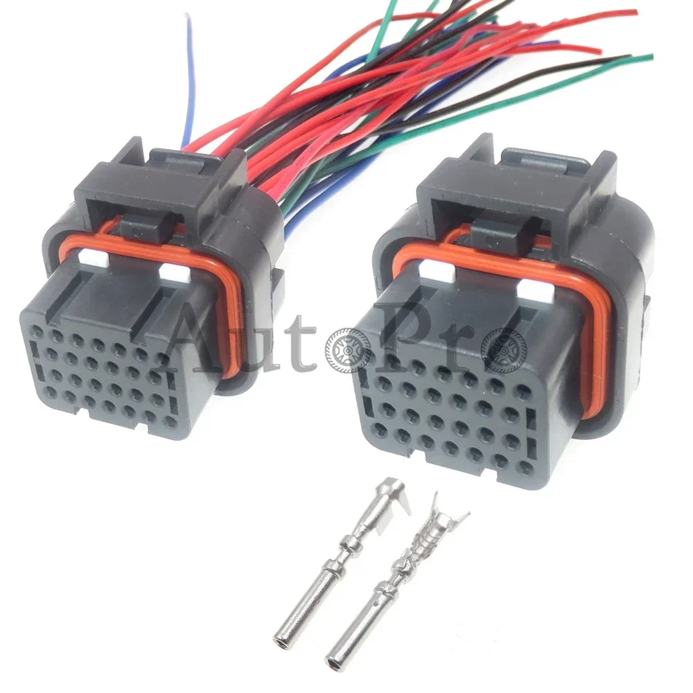 1 Set 26 Hole 1473416-1 AC Assembly Car Plastic Housing Connector Assembly Auto Wiring Harness Waterproof Socket With Terminal