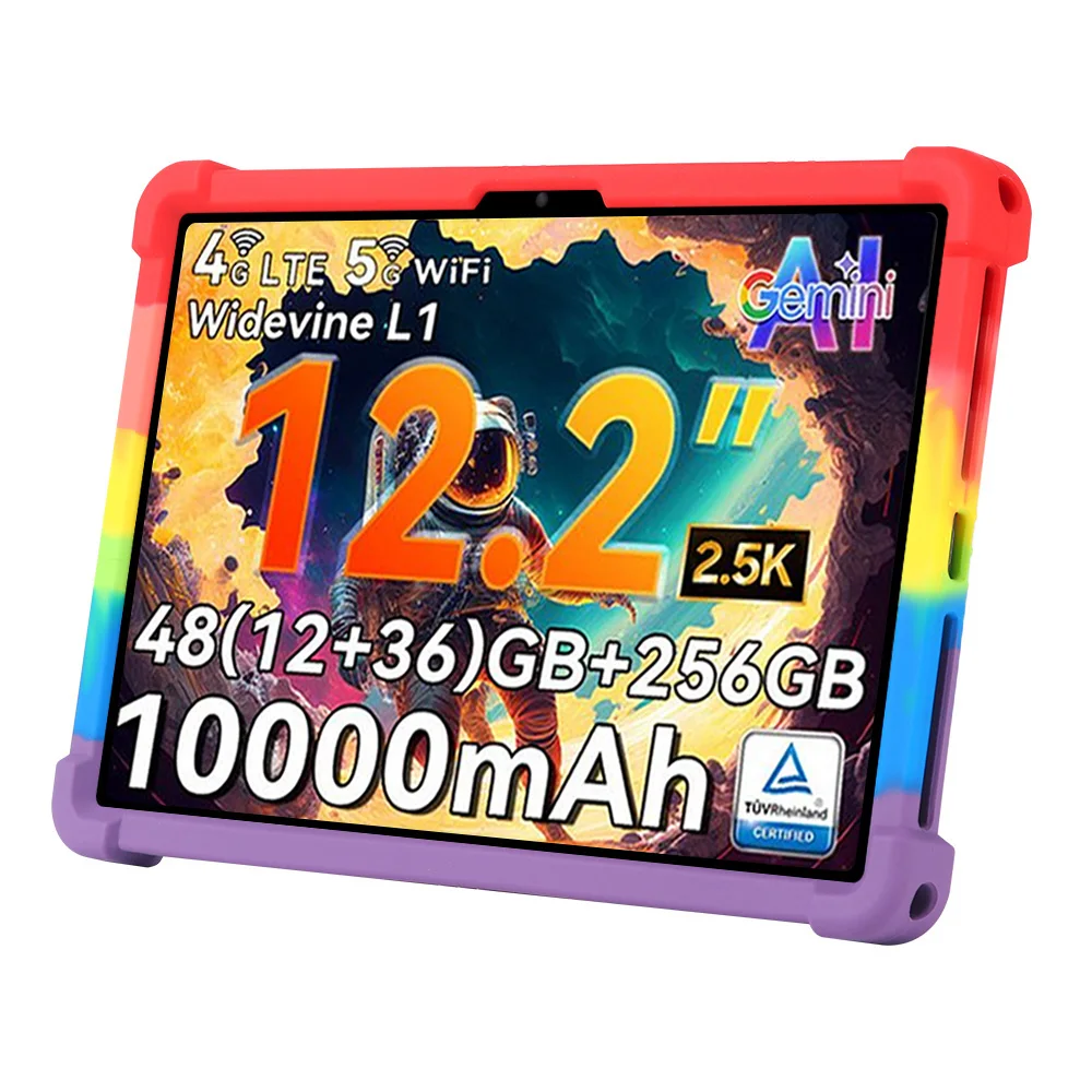 For TABWEE T60 12.2 inch Tablet Case, Full Coverage Adjustable Stand Silicone Shockproof Protective Case  Kids Friendly