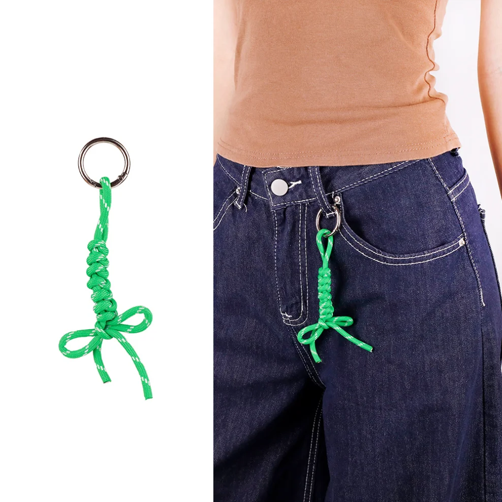 

Ins DIY Bag Charm Handmade Braided Rope Keychain Handbag Hanging Pendant Key Holder for Women Lovers Family Holiday Gift