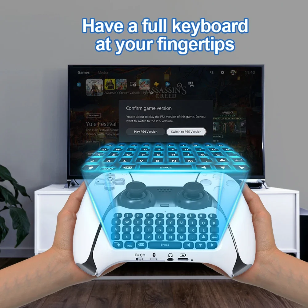 For Ps5 3.5mm Gaming Wireless Keyboard 3.0 Controller Pad for Sony PS5 DualSense Gamepad Mount Mini Keypad Built-in Speaker