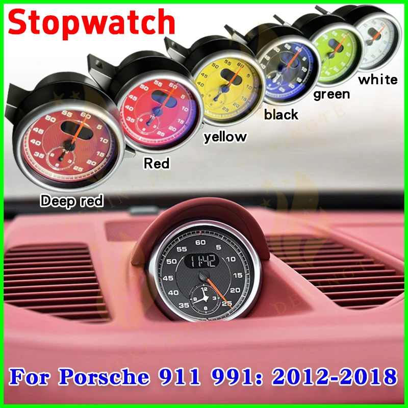 

Stopwatch for Porsche 911 991 2012-2018 Dashboard Clock compass Sport Chrono watch instrument panel Center cover Car Accessories