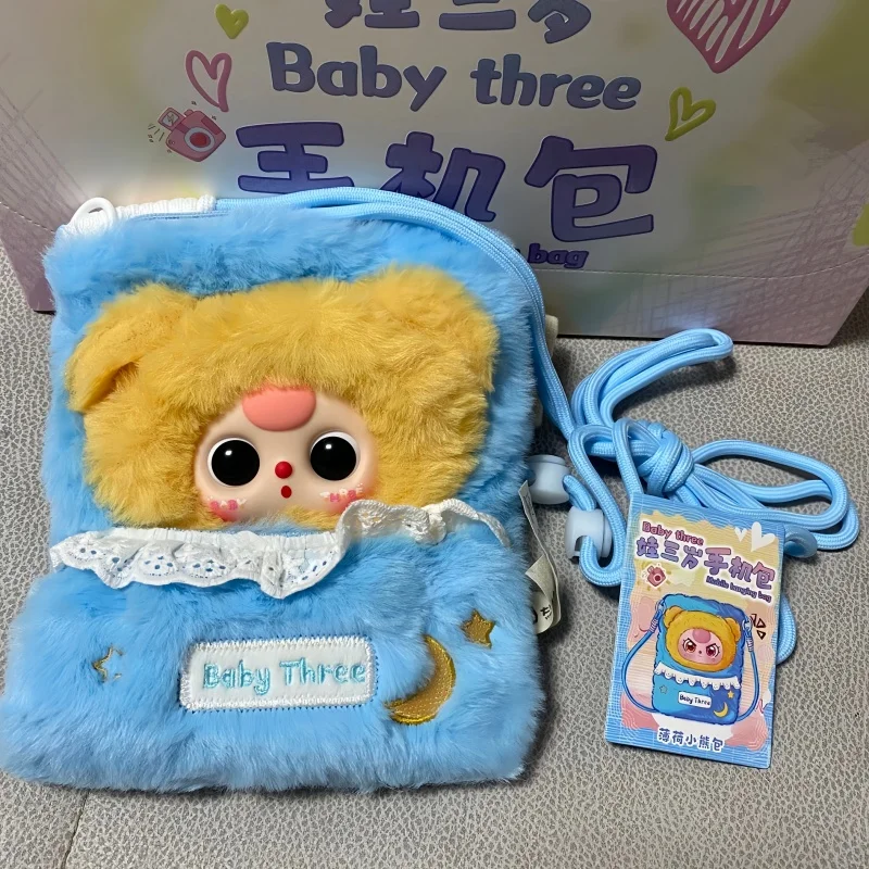 Autentico e bellissimo babythree trendy peluche scatola cieca giocattolo carino corda appesa borsa per cellulare borsa a tracolla regalo per le vacanze
