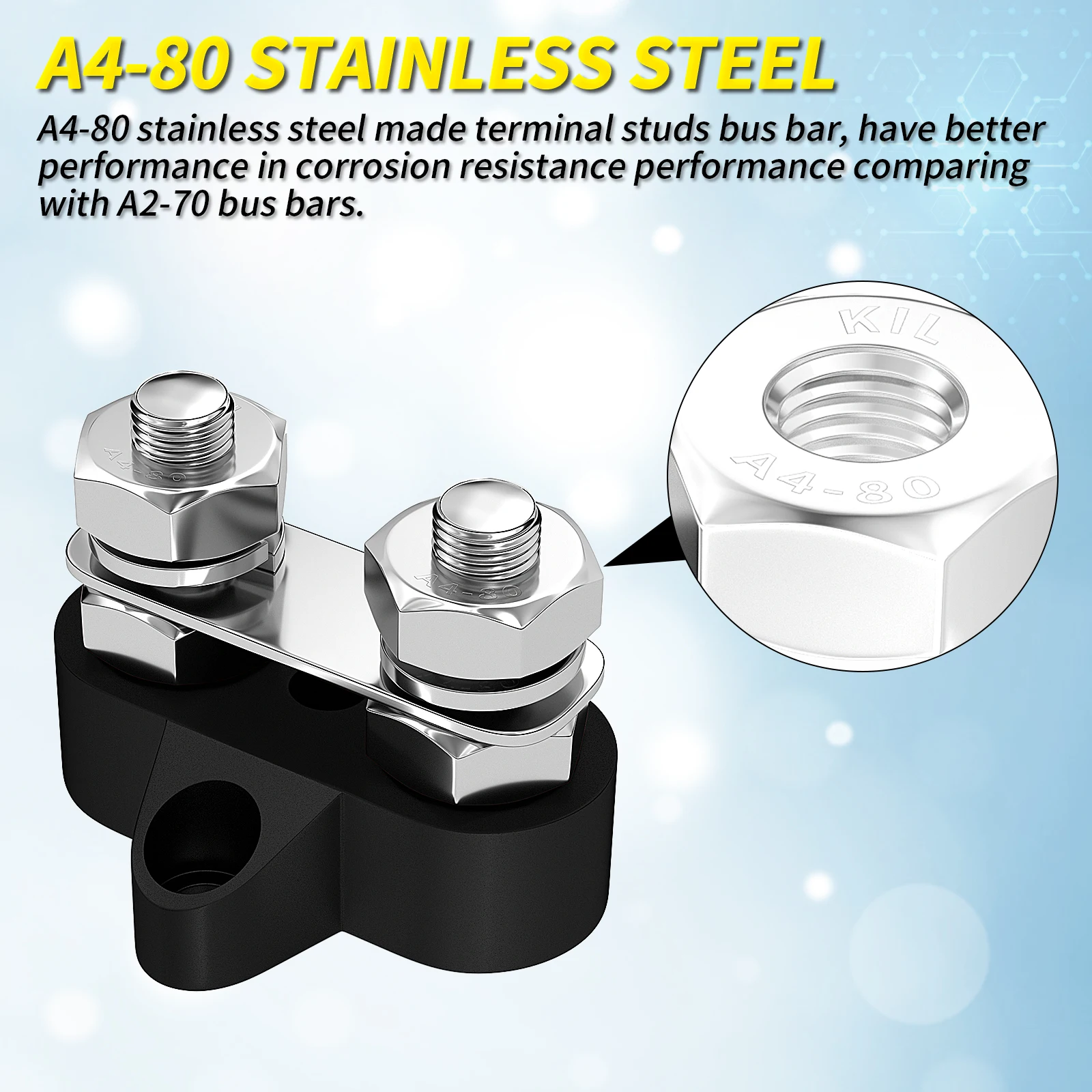 Zware Klemmenblok Studs M8 5/16 Inch Bus Bar Stroomverdeling voor RV Camper Truck Boot Geïsoleerd Positief Negatief