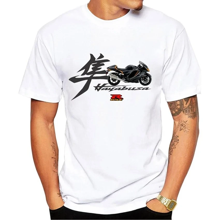 Hayabusa Riding Shirt GS Adventure Motorcycle Rider T-Shirt Summer Men Short Sleeve White Casual Top Cool Boy Tees