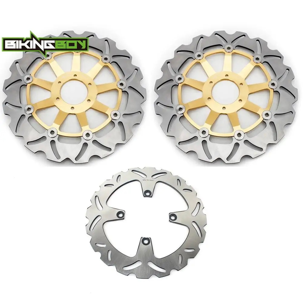 BIKINGBOY For Honda VFR750F 94 95 96 97 98 Front Rear Brake Discs Disks Rotors Interceptor VFR 750 F 296mm 256mm Stainless Steel
