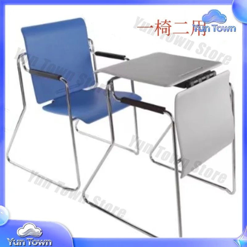 The folding chair is simple, the training table and chair are wide and foldable, and the chair is dual-purpose for a table.