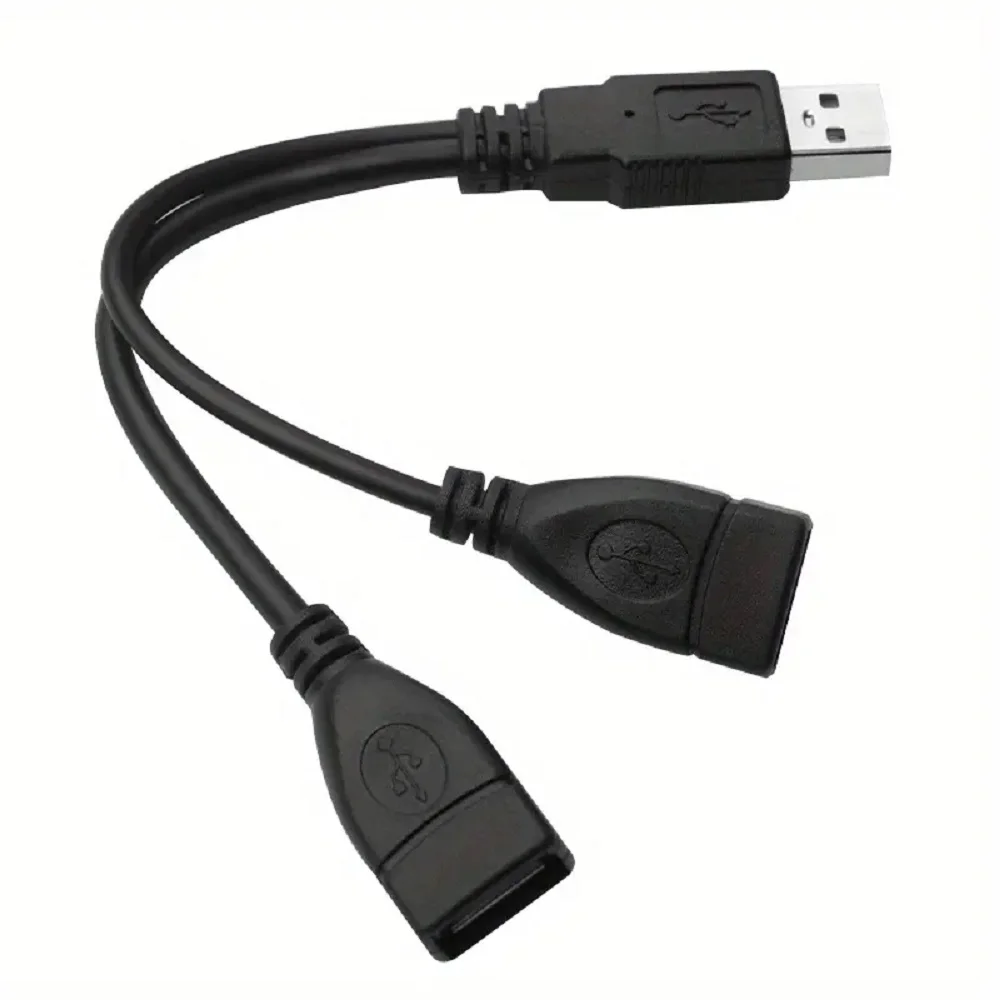 

1 Male Plug To 2 Female Socket USB 2.0 Extension Line Data Cable Power Adapter Converter Splitter USB 2.0 Cable 30cm