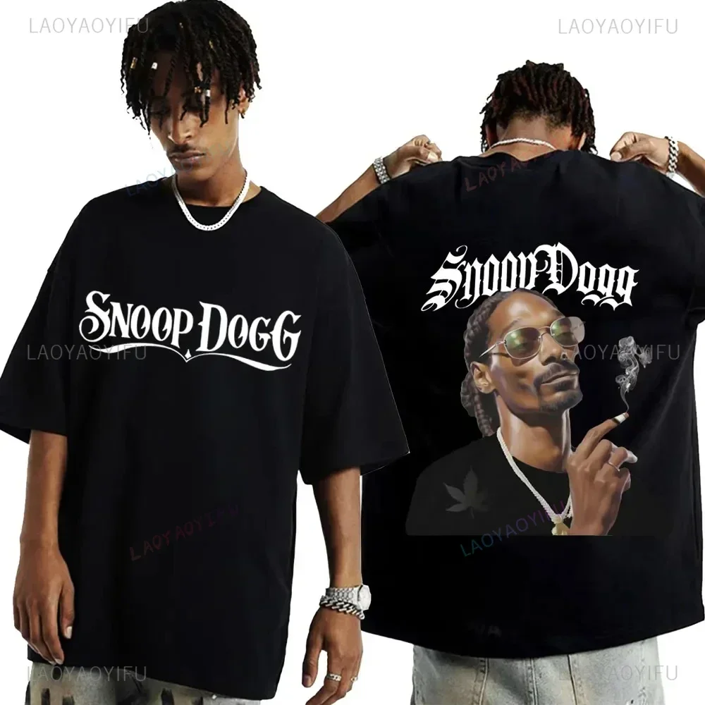 Rapper Snoop dog graphic hip hop style funny street fashion casual street wear all-purpose T-shirt for men and women