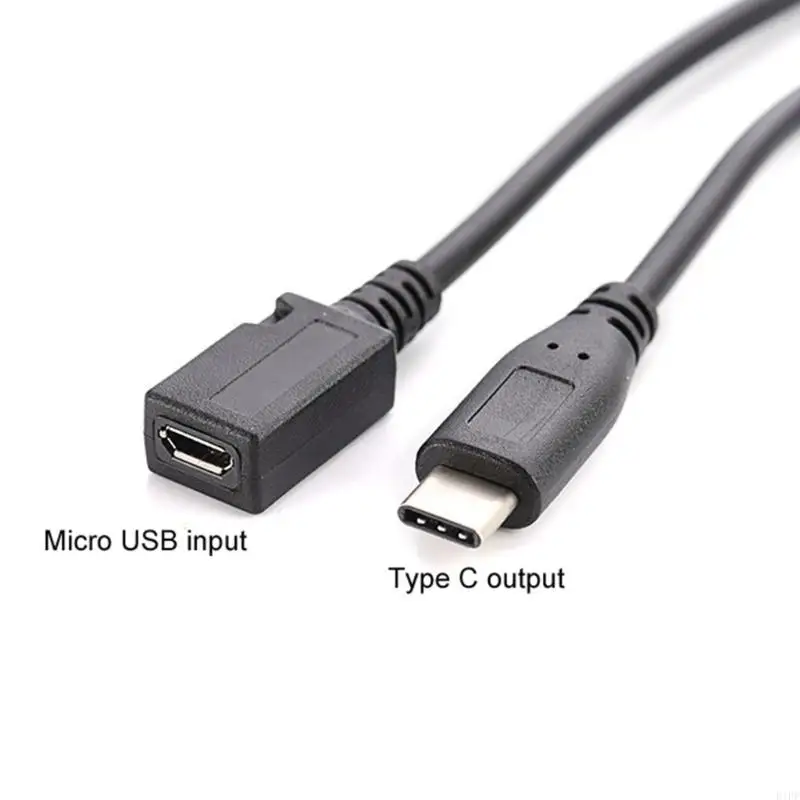 E1PF Type C to Micro USB Cable Micro USB Female to USB C Male Adapter Fast Charging Data Cord For Macbook Pro Samsung Huawei Xia