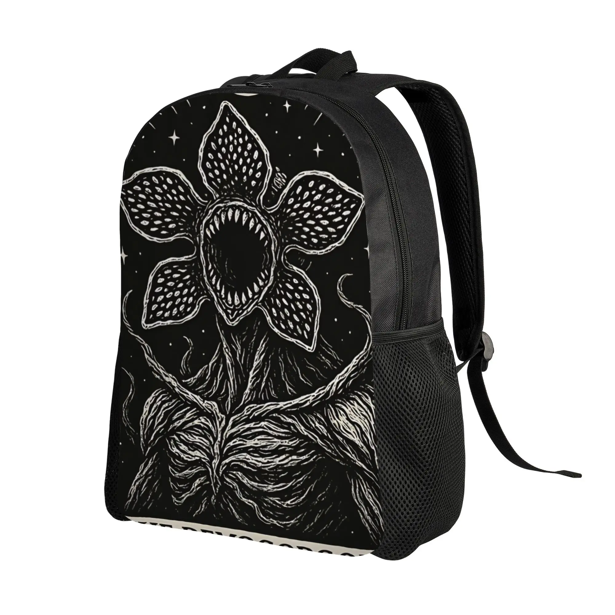 Demogorgon Horror Cartoon Backpack Student Unisex Polyester Backpacks Large Style School Bags Rucksack Delightful Derek Hawkins