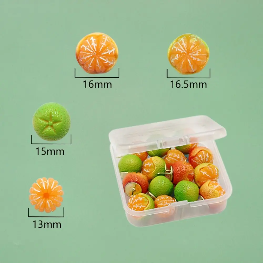 15Pcs Portable Creative Simulated Fruit Push Pins DIY 3D Blackboard Push Pins with Box Multifunctional Thumb Tacks Wall Markers
