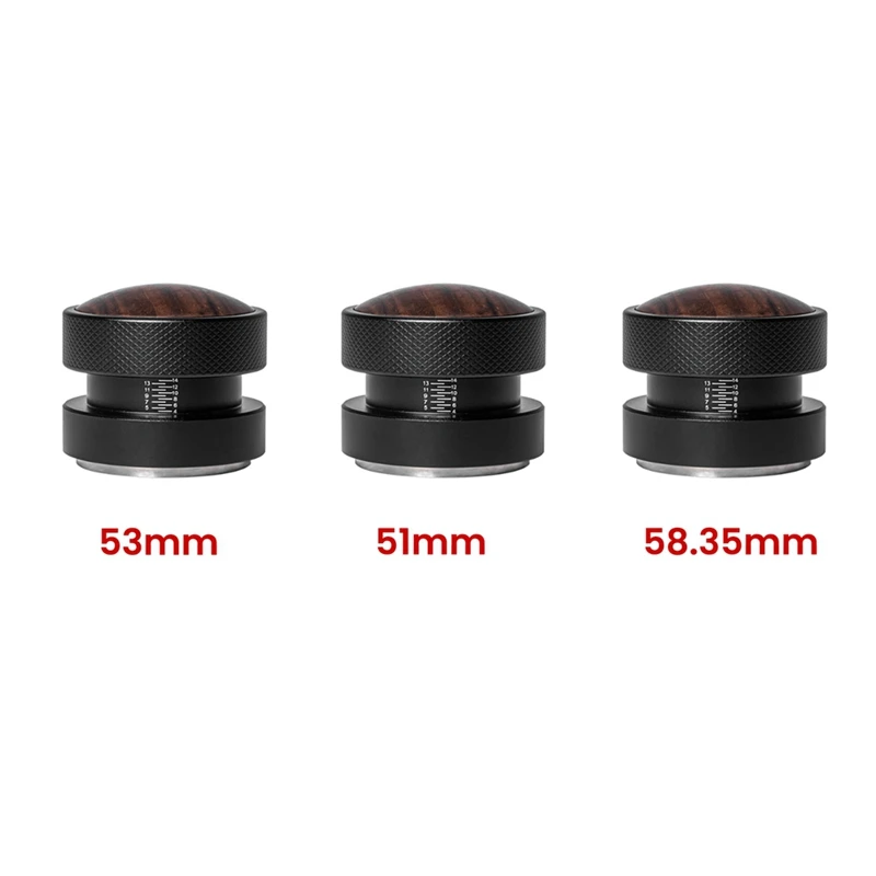 Self-Gravity Coffee Tamper Self-Adaptive Height Tamper Solid Wood Elastic Tamper Black Threaded Bottom