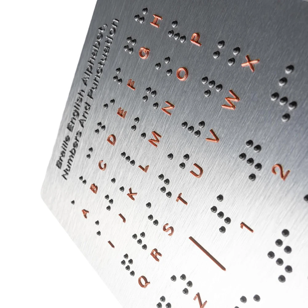 /Braille /Alphabet /And Number Learning Board With Tactile Bumps Metal For For Educational Aid For Visually Impaired Blind Stude