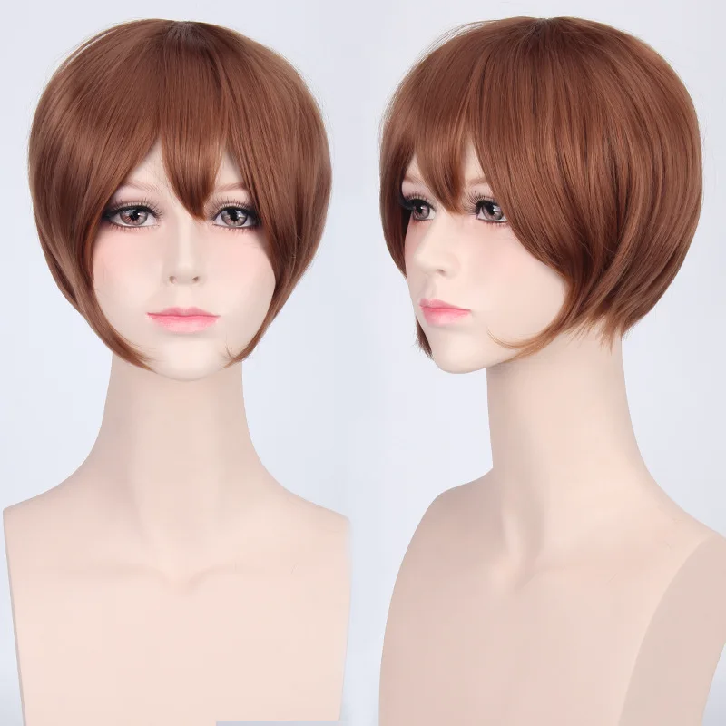 30cm Short Bob Cartoon Cosplay Wigs Men Women Party High Temperature Synthetic Hair Costumes for Halloween Wig+Free Wig Cap image 4