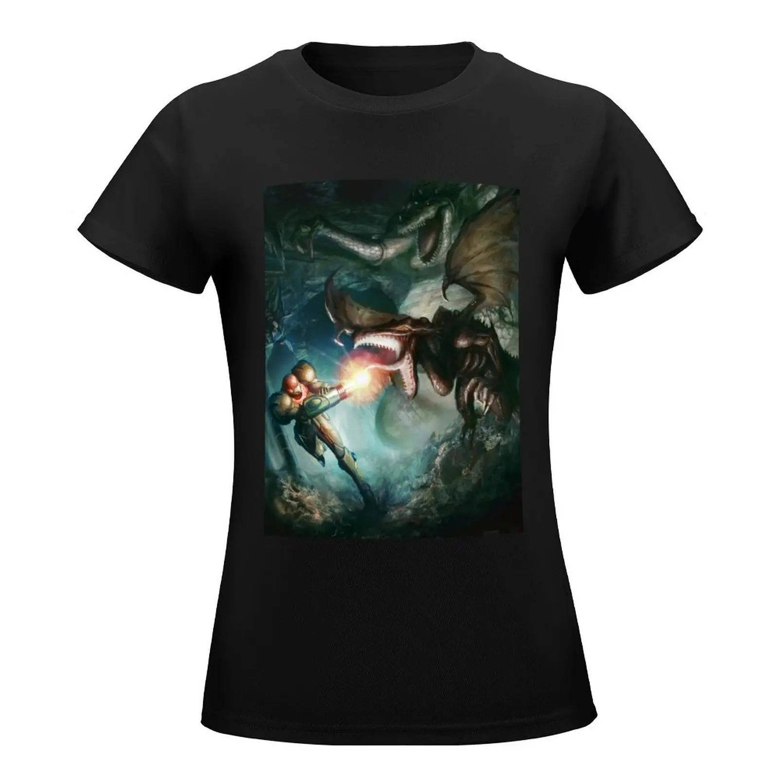 Samus Aran VS. Ridley - The Final Encounter T-Shirt aesthetic clothes cute clothes Women tops