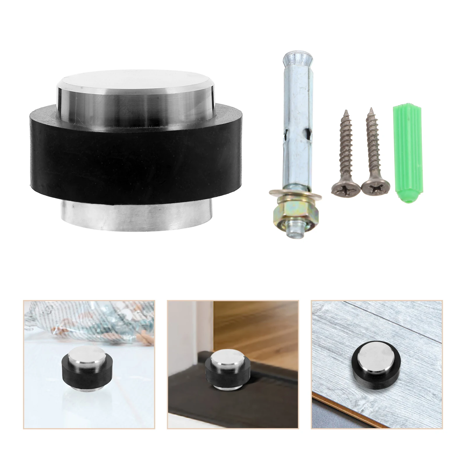 

Cylindrical Stopper 304 Stainless Steel Silent Anti Collision Rubber Blocker Top Sliding Door Stabilizer Wall Bumpers
