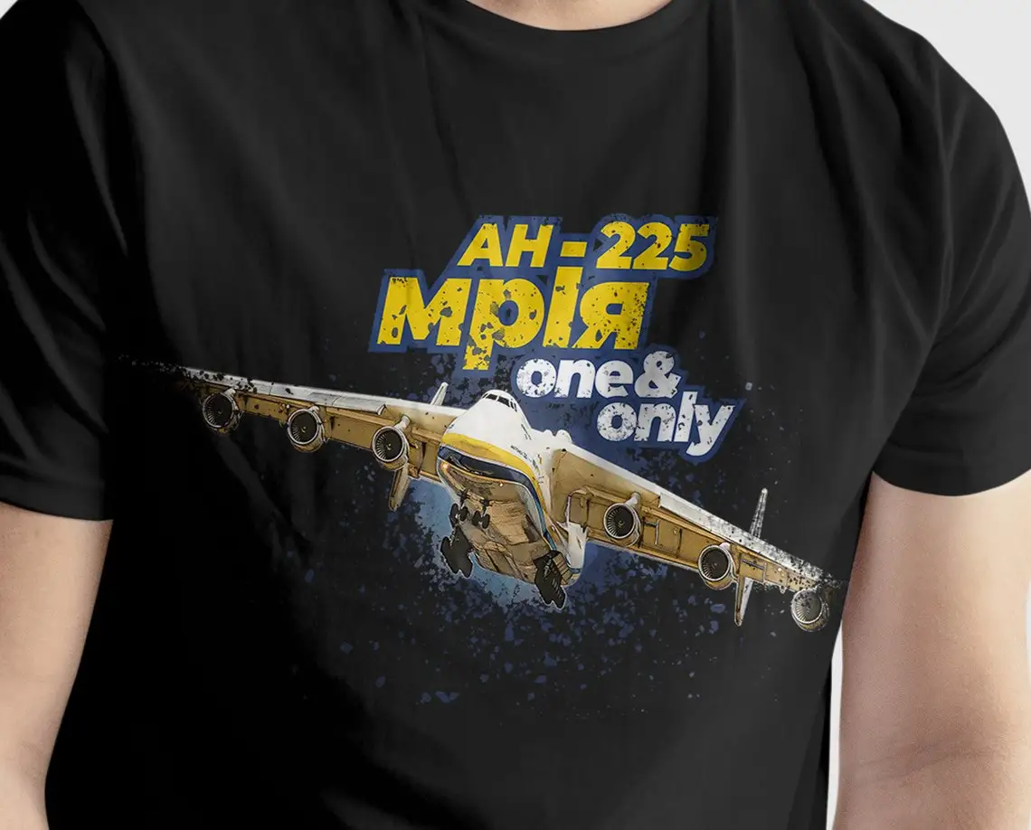 Ukraine An-225 Mriya / Mрія T-Shirt for The Unique Legendary Antonov 225, 100% Cotton Casual T-shirts Loose Top