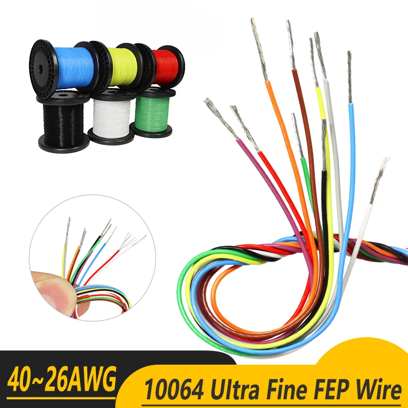 

10064 Multi-Gauge Electronic Wire 40~26AWG | High Flex Heat Resistant FEP Insulation Cable for Industrial Control Systems