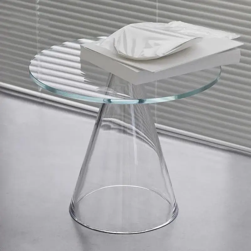 Living Room Coffee Table Nordic Sofa Side Tables Transparent Glass Tea Tables Modern Luxury Lounge Round End Tables Furniture