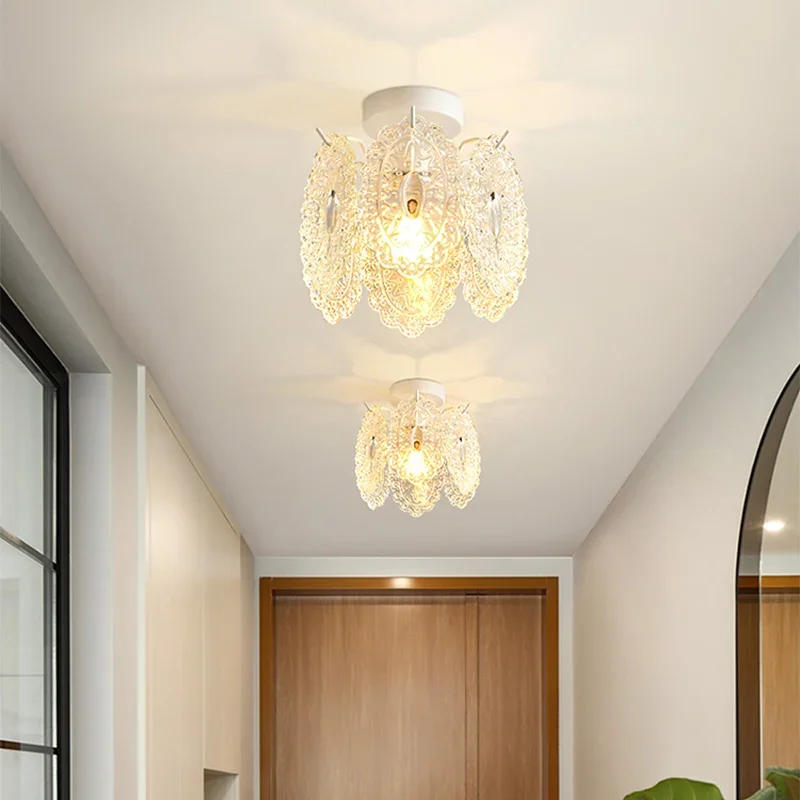 

Modern LED Glass Ceiling Lamp For Living Dining Room Bedroom Aisle Luxury Crystal Chandelier Home Decor Indoor Lighting Fixtures
