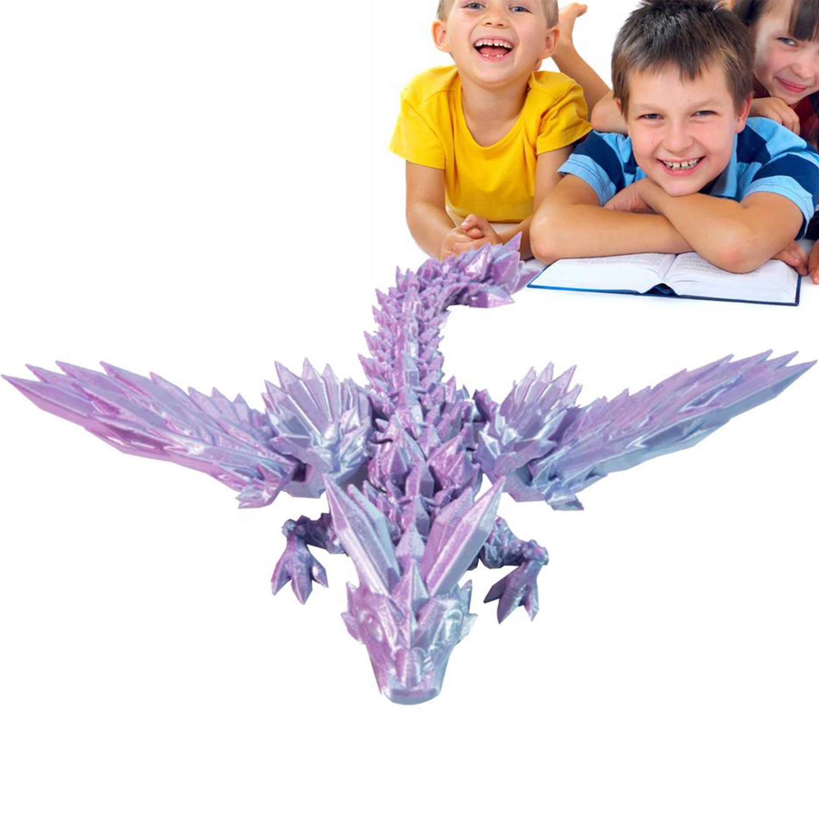 3D Printed Wings Dragon Fidget Creative Craft Tabletop Statue Toy for Living Room Coffee Table