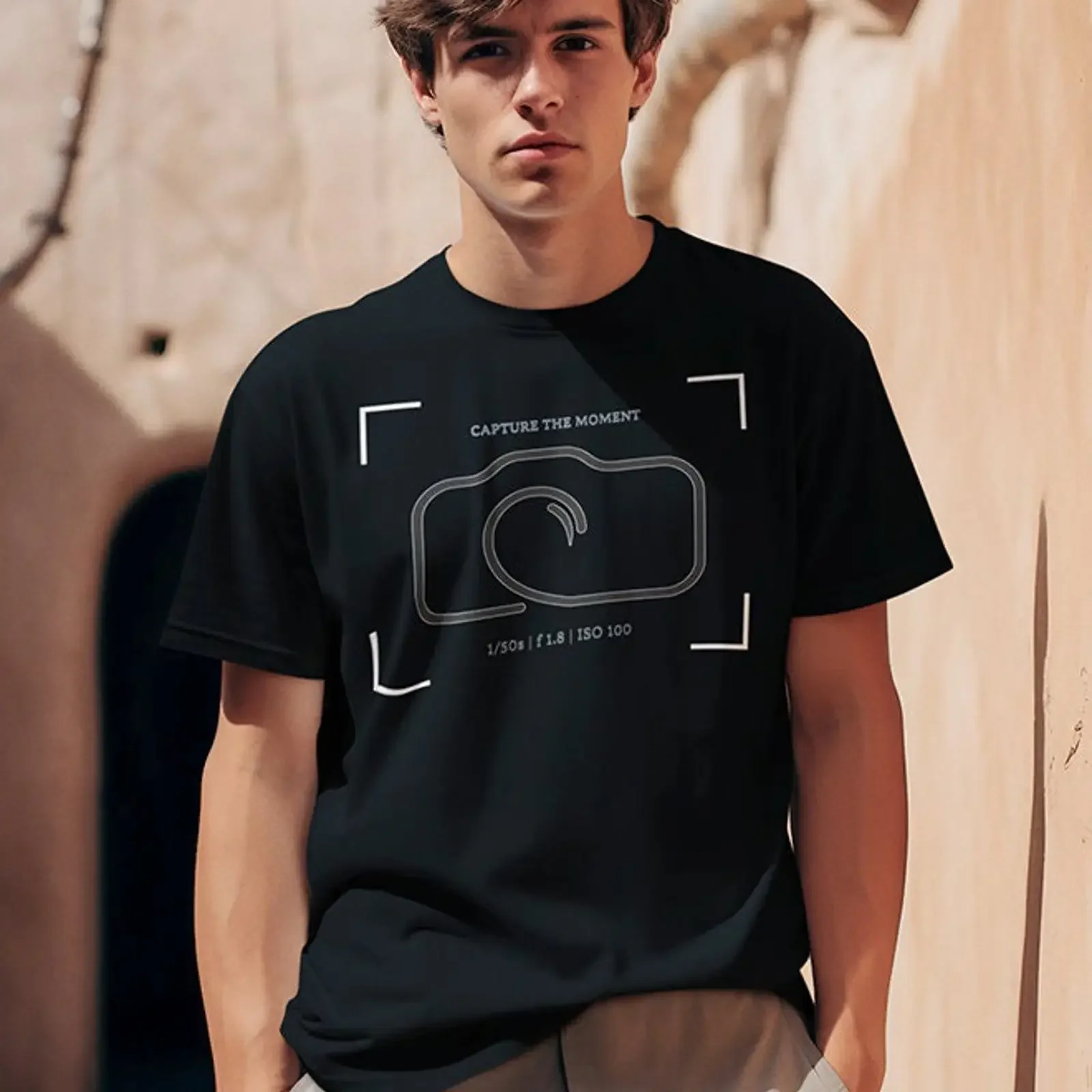 "Capture the Moment" T-Shirt Kamera Lustig für Fotografen, die Fotos machen, Vintage-Waschung, Bequem, Atmungsaktiv, Leicht