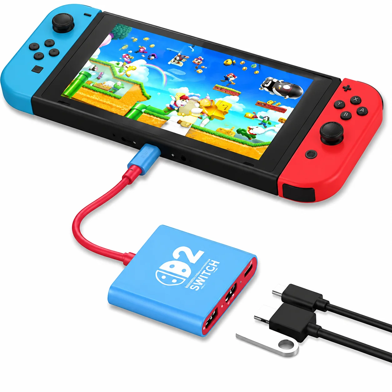 Switch 2 Dock HDMI 4K USB 3.0 Hub Adapter USB Splitter TV Portable Docking Station for NDS Switch2 Laptops PC iPad MacBook Air P view 6