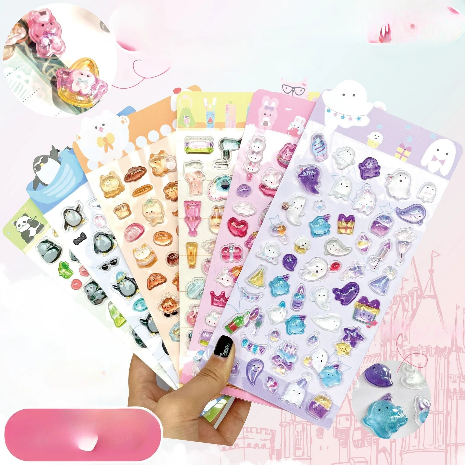 

3D-наклейки с блестками и кристаллами; забавные объемные наклейки; декоративные стразы для украшения чехлов мобильных телефонов