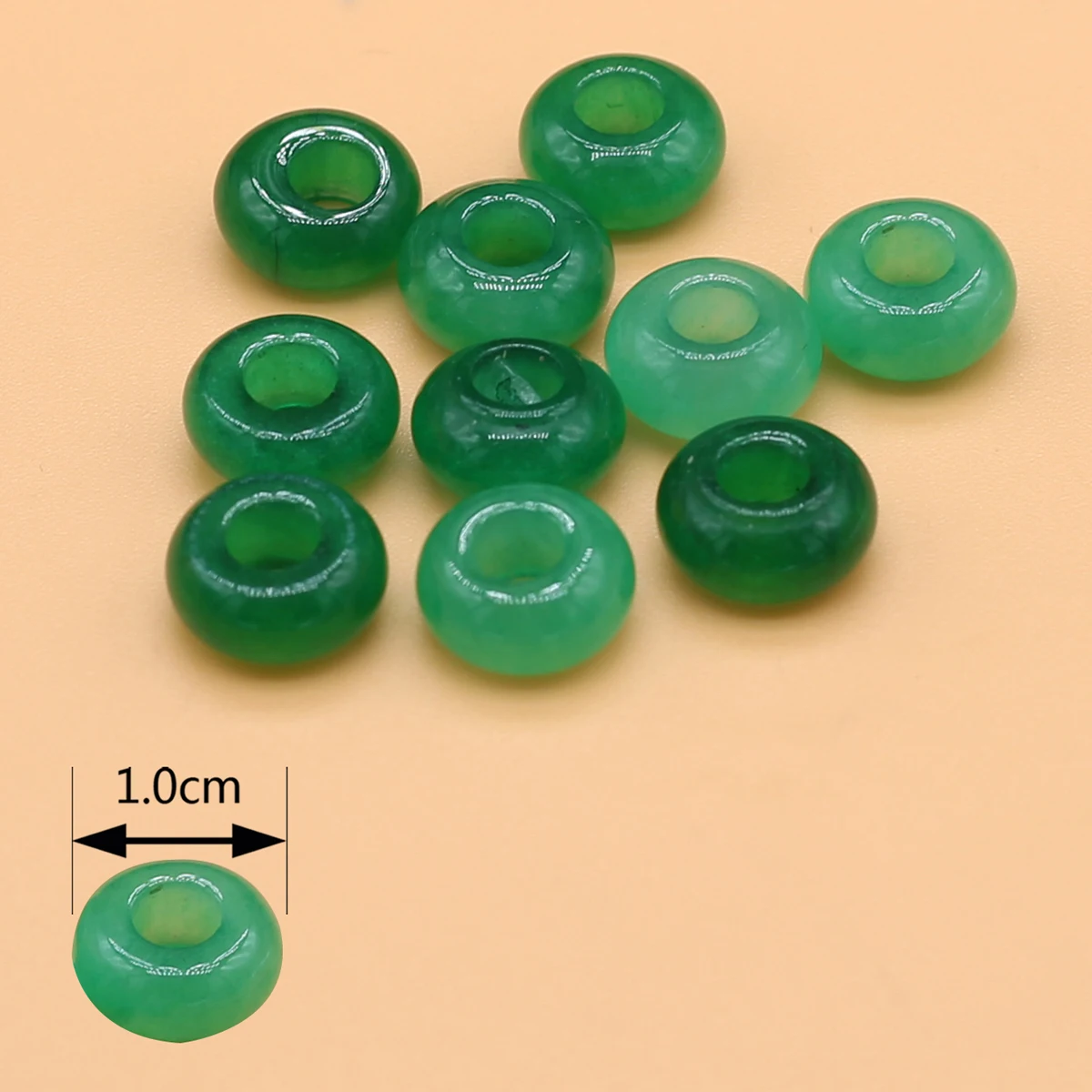 Big Hole Beads Malay Jade Natural Stone Loose Beads Hole Size 5*10mm Abacus Beads Powder Crystal Jade DIY Handmade Jewelry