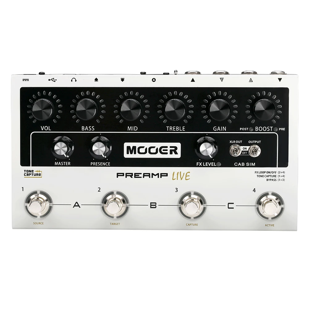 MOOER Gitaar Digitale Preamp Live Effectpedaal IR Loading TONE CAPTURE Sampling Met 12 Onafhankelijke Preamp Kanalen Gitaaraccessoires